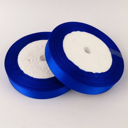 Ruban satin bleu - bleu, rouleau