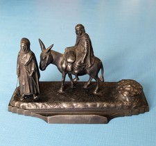 Encrier Art Déco en régule Signé °o° Couple de Bédouins avec leur âne °o°