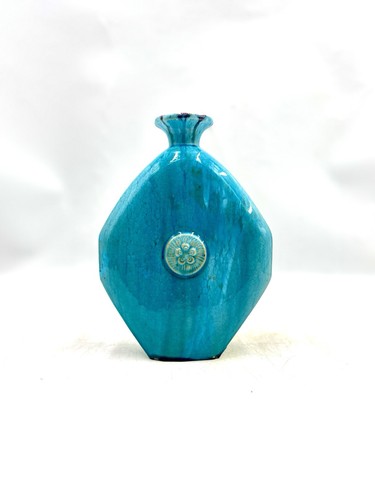 Vase bleu art deco - bleu,