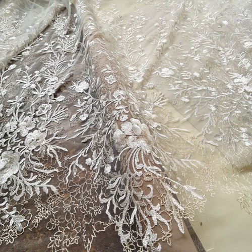 Sequin fleur dentelle tissu - fleur,