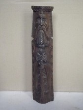 Sujet en bois sculpté saint à la hache art populaire breton signé