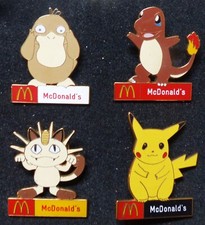 4 GRAND PINS PIN'S PIN POKEMON Mc DONALD'S, 7cm