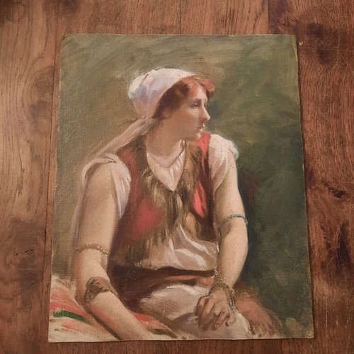 Tableau huile carton portrait - tableau,