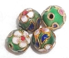 4 PERLES CLOISONNEES 9 MM