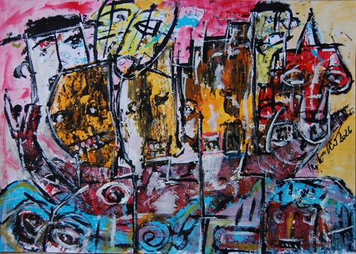 Art brut sur papier - 42x49,4, cm