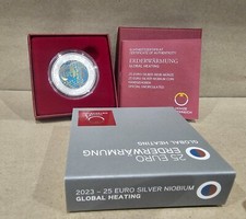 Coffret 25€ Euros Autriche Argent 900 Niobium 2023 ''Global Heating''