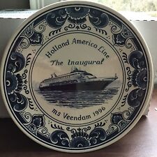 Delft Vintage Blue 1996 Royal GOEDEWAAGEN Inaugural Ship Plate MS VEENDAM Dish