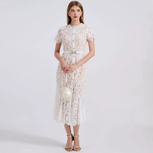 Robe blanche dentelle - robe,