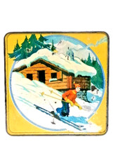 Ancienne boite publicitaire en tôle " Biscuits Brun "