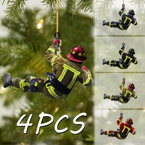 Pompier décor noël - (4pcs), de