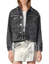 Veste en jean noir délavé