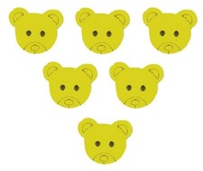 LOT 6 BOUTONS BOIS : tete ours