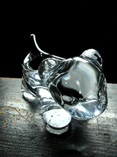 VIDE POCHE PORTE BIJOUX en CRISTAL Chat Chaton Cristallerie VANNES-le-CHATEL