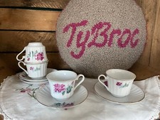 4 jolies tasses et soucoupes ancienne en porcelaine fine chinoise