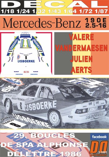 Decal mercedes benz 190e 3 - benz, 2.3