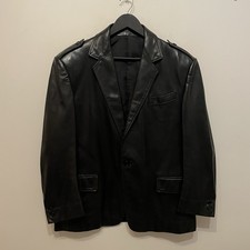 Veste Blazer Cuir Agneau Noir