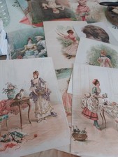 Lot de 11 grands chromos/images début 1900 Idéales pour être encadrées 