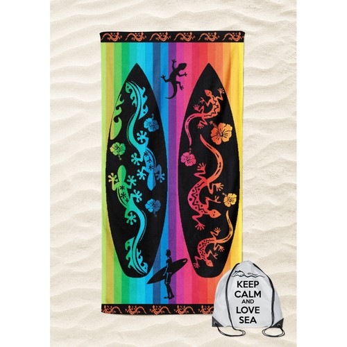 Serviette plage éponge - serviette, en