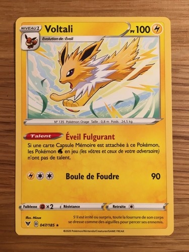 Carte pokémon rare voltali - pokémon,