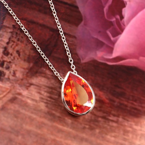 Pendentif saphir orange de - orange,