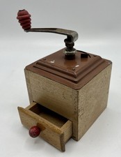 Petit moulin à café ancien tôle & bois - Dinette des années 1950 - Bon état +