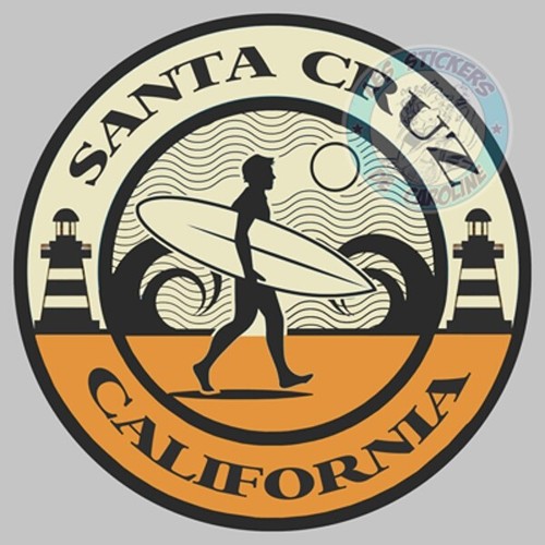Sticker surf surfing - sticker, santa