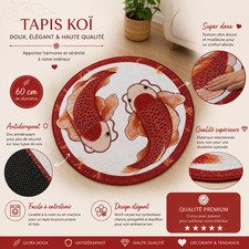 Tapis rond motif - , koi