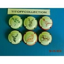 la série de 6 capsules de champagne générique animaux de la chasse