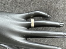 Bague or blanc massif 18