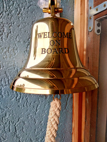 Cloche murale laiton welcome - cloche,