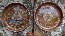 2 ANCIENS PLATS à TARTE PEINT