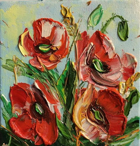 Peinture huile florale - l'huile,