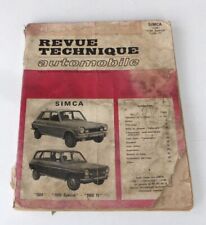 REVUE TECHNIQUE AUTOMOBILE (RTA) SIMCA 1100 - 1100 S - 1100 TI