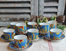 ANCIEN SERVICE A CAFE 8 TASSES ET 8 SOUS TASSES PORCELAINE LIMOGES