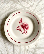 ↪  ASSIETTE ancienne plate DIGOIN SARREGUEMINES modèle "Les Roses Rouges"