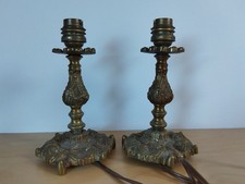 2 anciens pieds de lampe de chevet laiton ou bronze