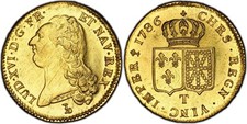 Louis XVI Double Louis d'or 1786 Nantes Flan miroir Proof-like de toute beauté