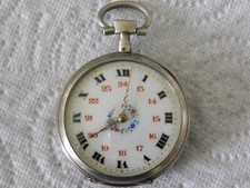 montre gousset argent cadran fleurie a clés TB état fonctionne +-1850
