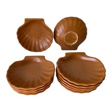 Lot de 11 plats coquille Saint-Jacques en grès émaillé Émile Henry, France