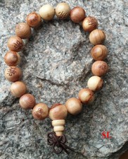 Bracelet en bois perle 8mm mala tibétain bouddha protection porte bonheur