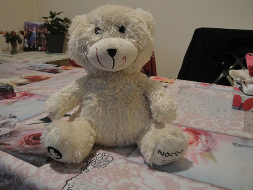 Doudou peluche ours blanc