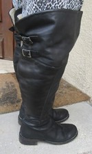 Bottes cuir, fourrées, T40, Mollets 50 Cm