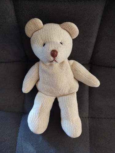Doudou ours laine tricot - ours, ecru