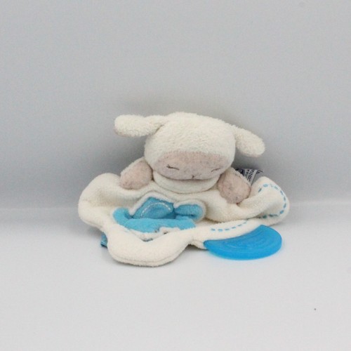 Doudou plat mouton blanc - , bleu