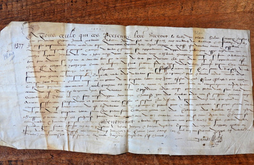 Blois parchemin 1572 pour - ,