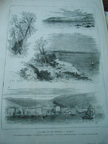 Gravure 1876 san remo et - 1876,