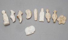 -10 FEVES ANCIENNES 1ere époque 2 sabots porc. 1 éléphant opaline 7 biscuits   D