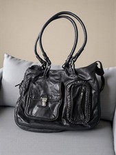 Large IKKS Black Leather