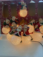 ancienne guirlande électrique Sapin Noel 10 Ampoules Fixes  Pere Noel .