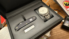 Victorinox 241554.1 Chronograph Silver-Tone Watch Set With Swiss Army Knife